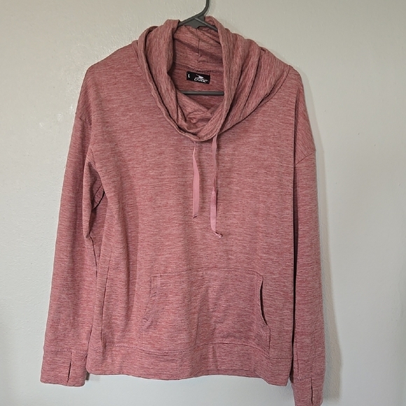 Crane Pink Funnel Neck Sweatshirt Size Large - Picture 1 of 6